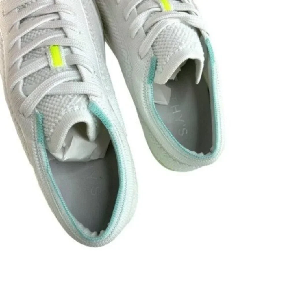 Rothys White Terry Sneakers Neon Accents